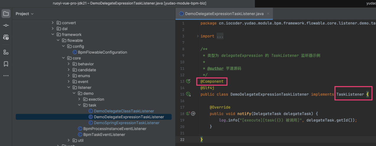 DemoDelegateExpressionTaskListener